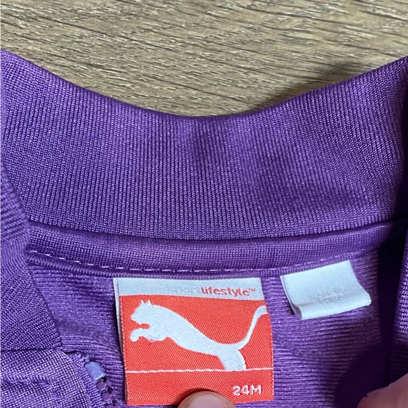 Puma Purple 2 Piece Track Suit Zip Up Classic Y2K Style Infant Girl Size 24M - Picture 4 of 5